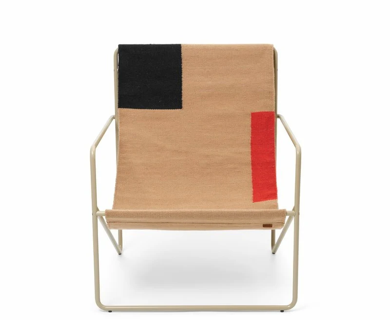 Fauteuil à motif graphique en métal beige 63 x 77,5 x 66 cm Desert - Ferm Living