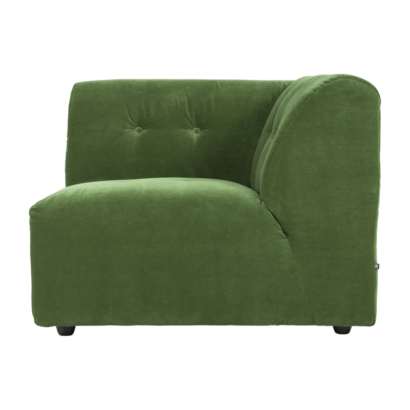 Module d'angle droit en velours vert Vint - Hkliving