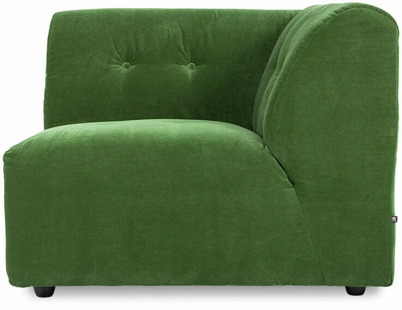 Module d'angle droit en velours vert Vint - Hkliving