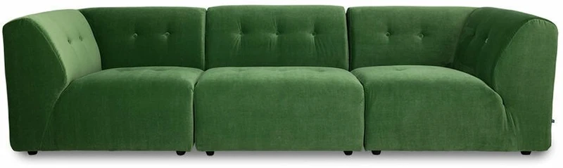 Module d'angle droit en velours vert Vint - Hkliving