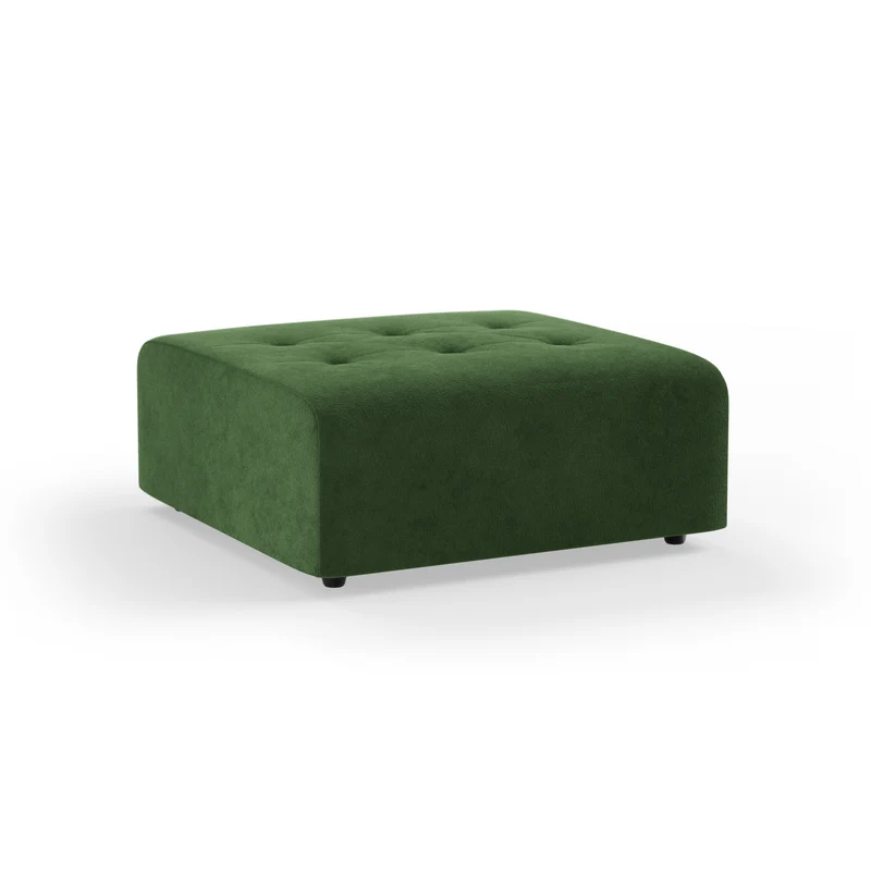 Repose-pieds en velours vert Vint - Hkliving
