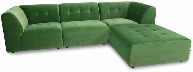 Repose-pieds en velours vert Vint - Hkliving