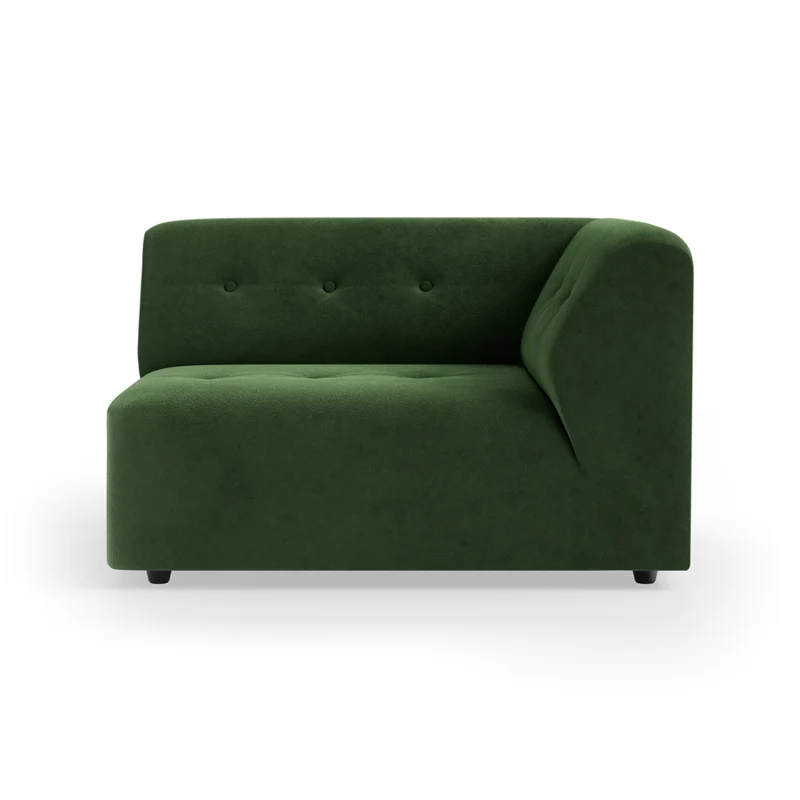 Module d'angle droit 2 places en velours vert Vint - Hkliving