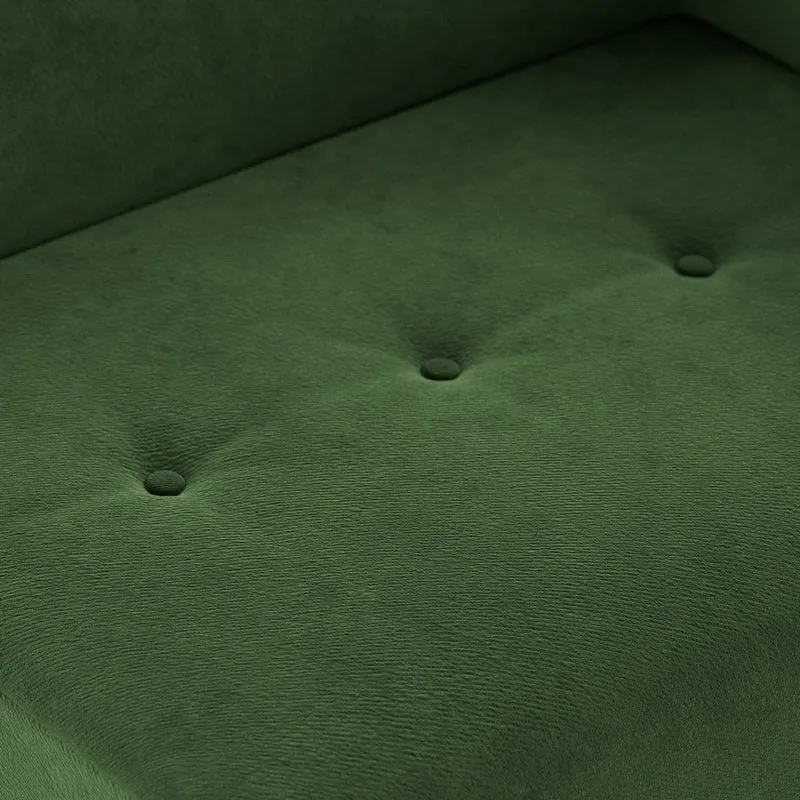 Module d'angle droit 2 places en velours vert Vint - Hkliving