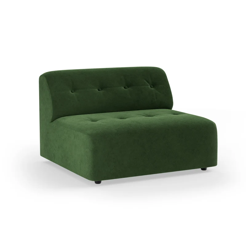 Module milieu 2 place en velours vert Vint - Hkliving