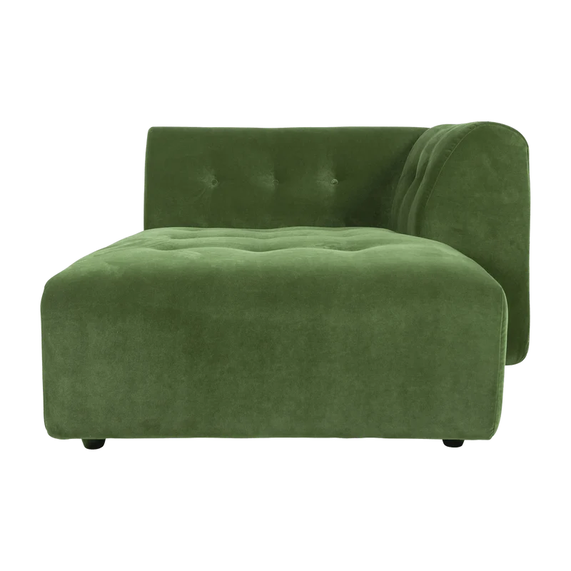 Méridienne droite en velours vert Vint - Hkliving