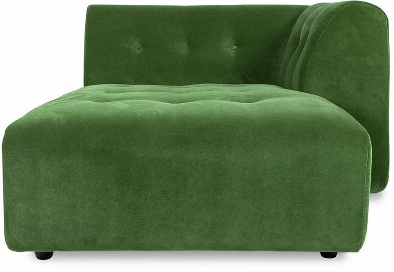 Méridienne droite en velours vert Vint - Hkliving
