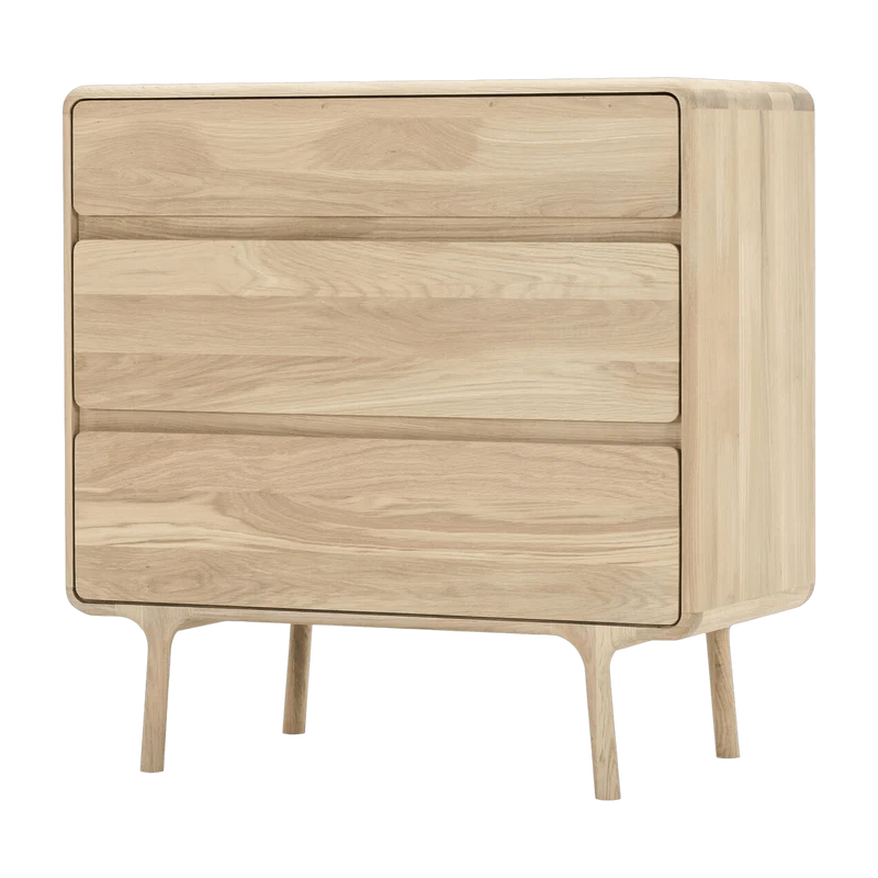 Commode en chêne blanchi huilé Fawn - Gazzda
