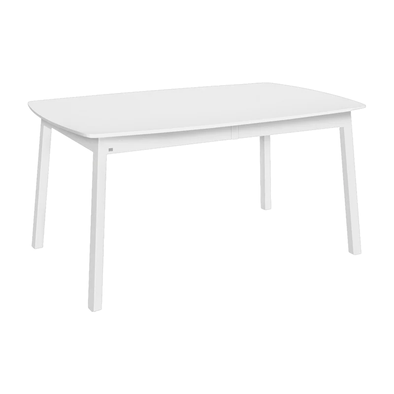 Table ellipse rectangulaire en bouleau et MDF blanc 160 x 102 cm Verona - Hans K