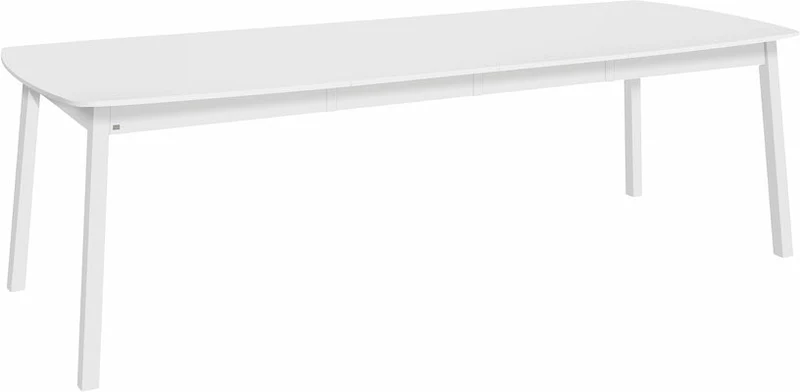 Table ellipse rectangulaire en bouleau et MDF blanc 160 x 102 cm Verona - Hans K