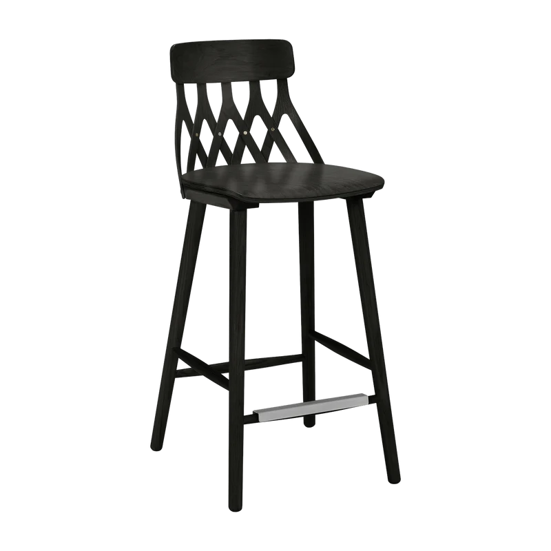 Chaise de bar en frêne noir 63 cm Y5 - Hans K