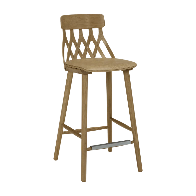 Chaise de bar en chêne huilé 63 cm Y5 - Hans K