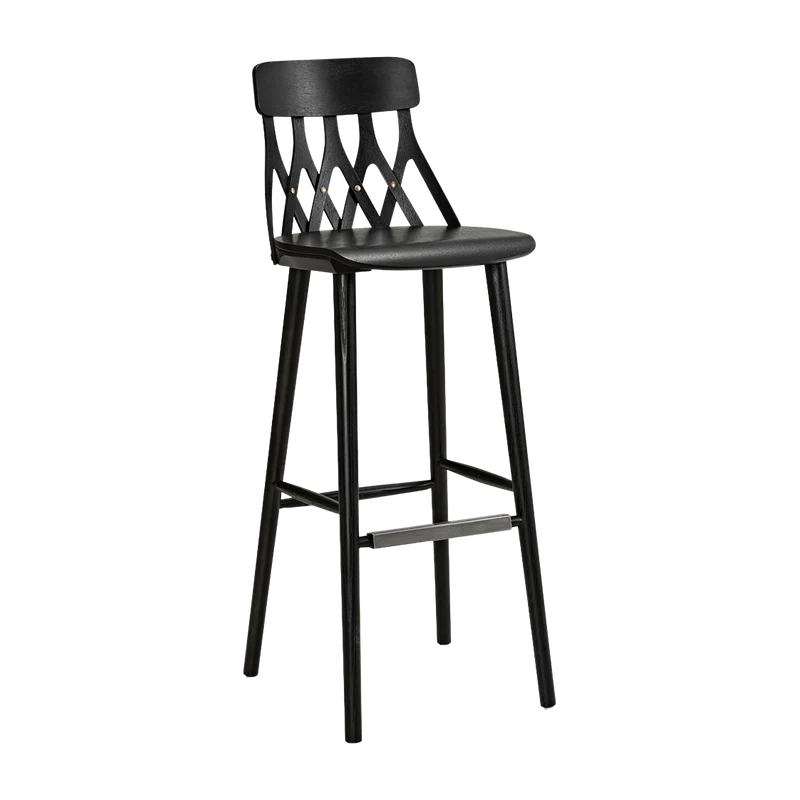 Chaise de bar en frêne noir 74 cm Y5 - Hans K