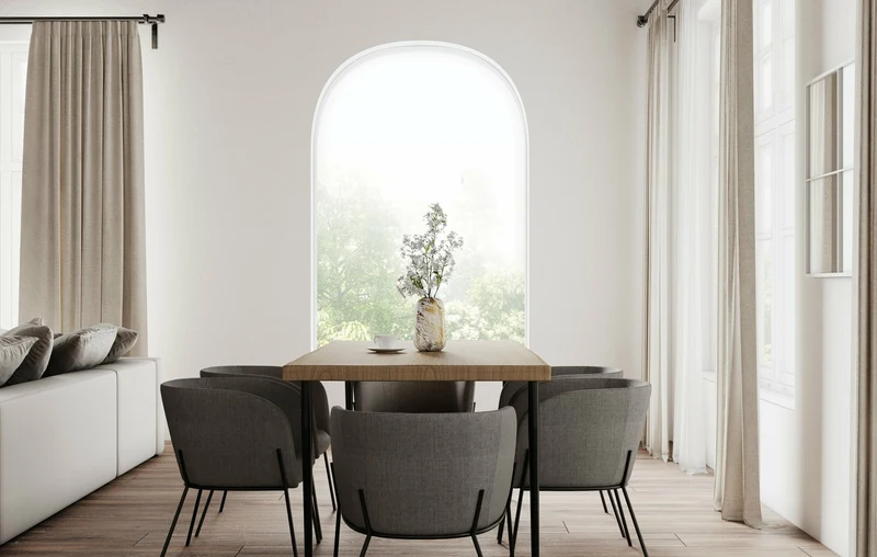 Chaise en tissu gris clair avec pieds noirs Polka - Pomax