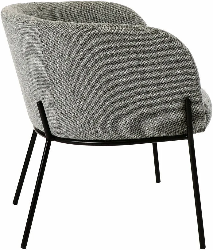 Fauteuil relax en polyester gris clair avec pieds couleur noir Polka - Pomax