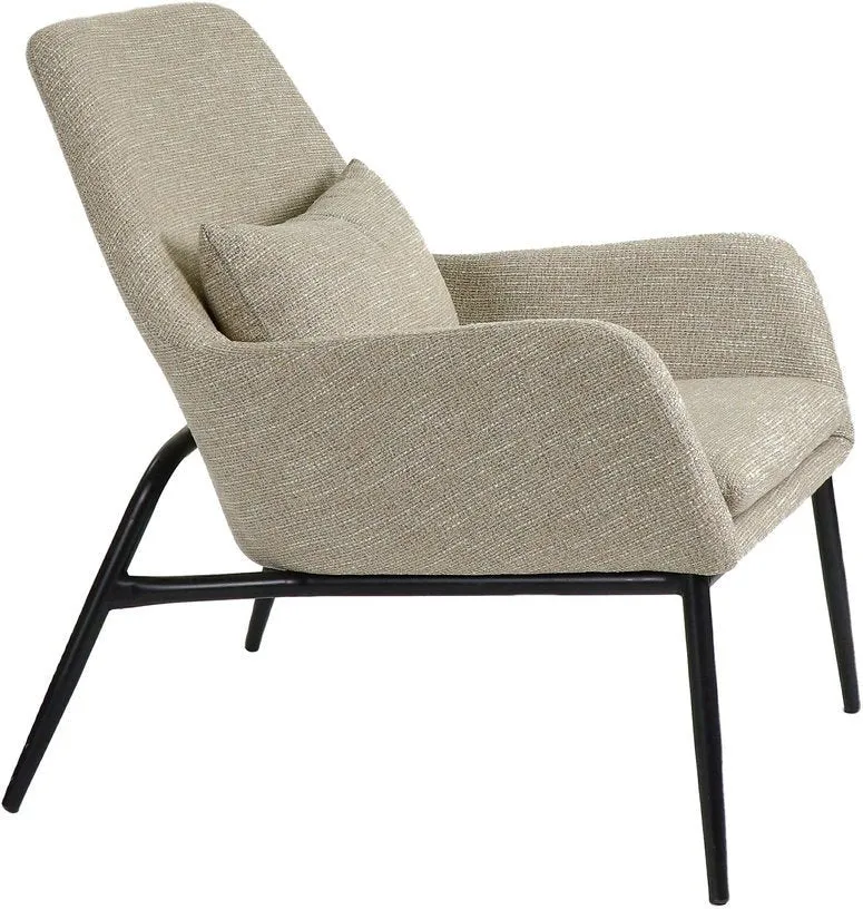 Grand fauteuil confort en tissu beige Hailey - Pomax
