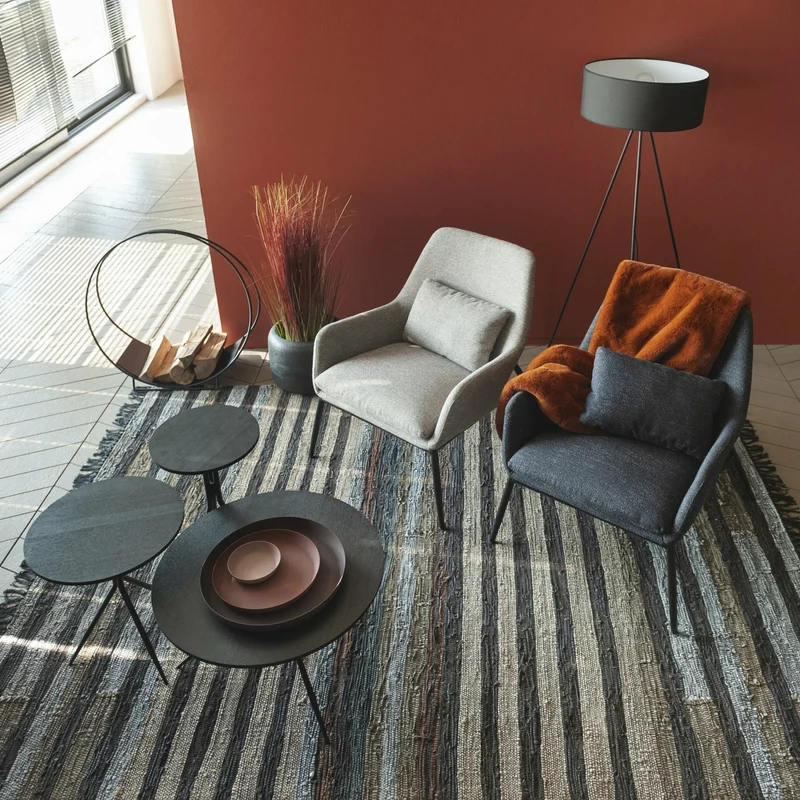 Grand fauteuil confort en tissu beige Hailey - Pomax