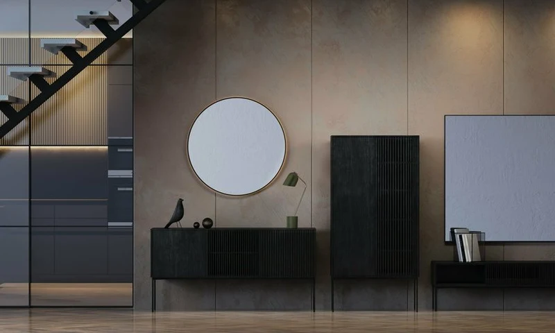 Armoire 2 portes en chêne et métal noir Pudong - Pomax