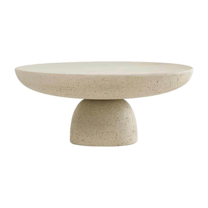 Table ronde en béton ciré ivoire 70 x 33 cm Olo - Mogg