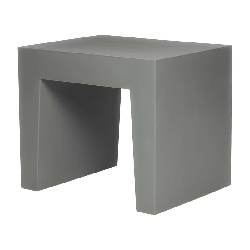 Tabouret gris en matières recyclées Concrete - Fatboy