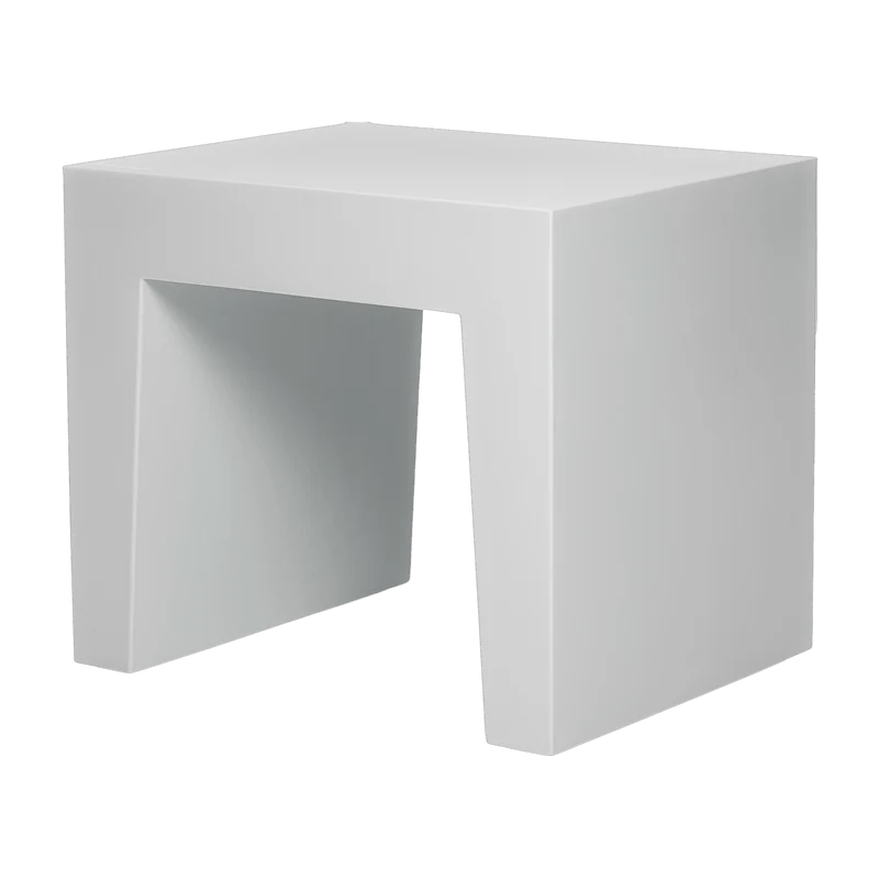 Tabouret gris clair en matières recyclées Concrete - Fatboy