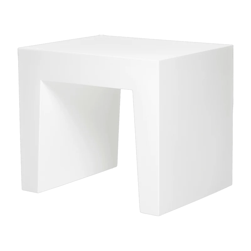 Tabouret de jardin blanc en matières recyclées Concrete - Fatboy