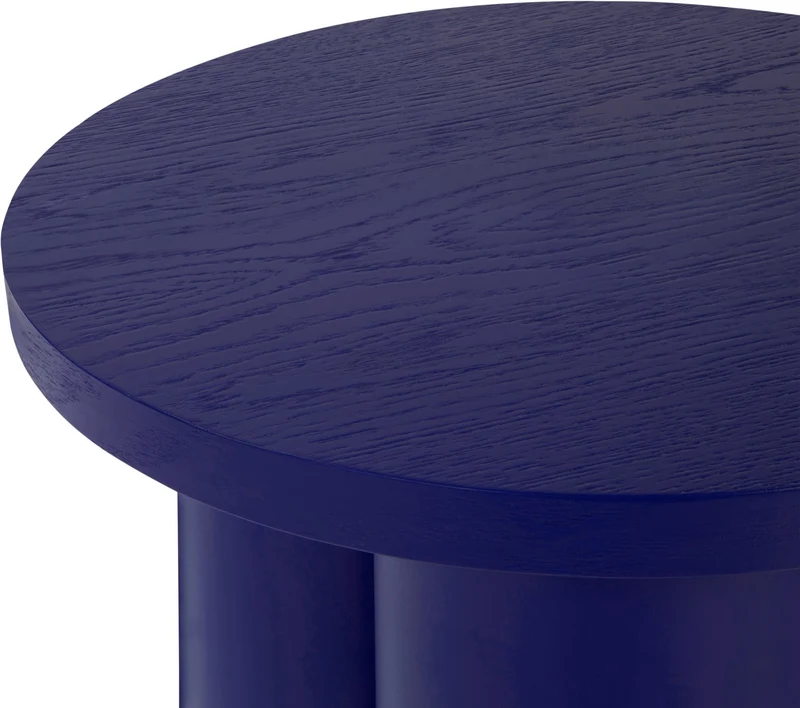 Tabouret en placage de chêne et tôle d'acier myrtille Oly - noo.ma