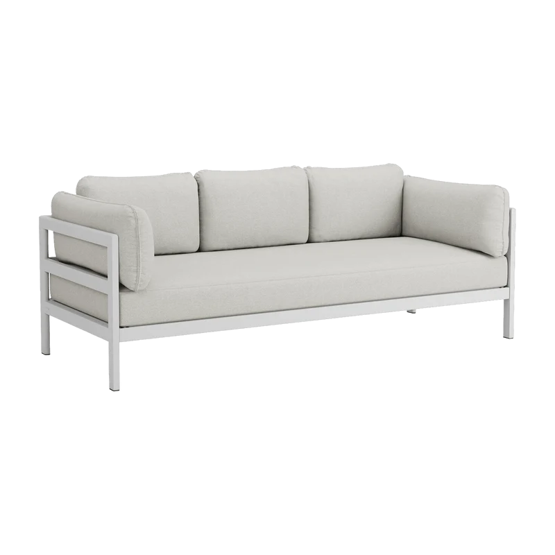 Canapé 3 places en métal gris austral et tissu gris chiné Easy - Tiptoe