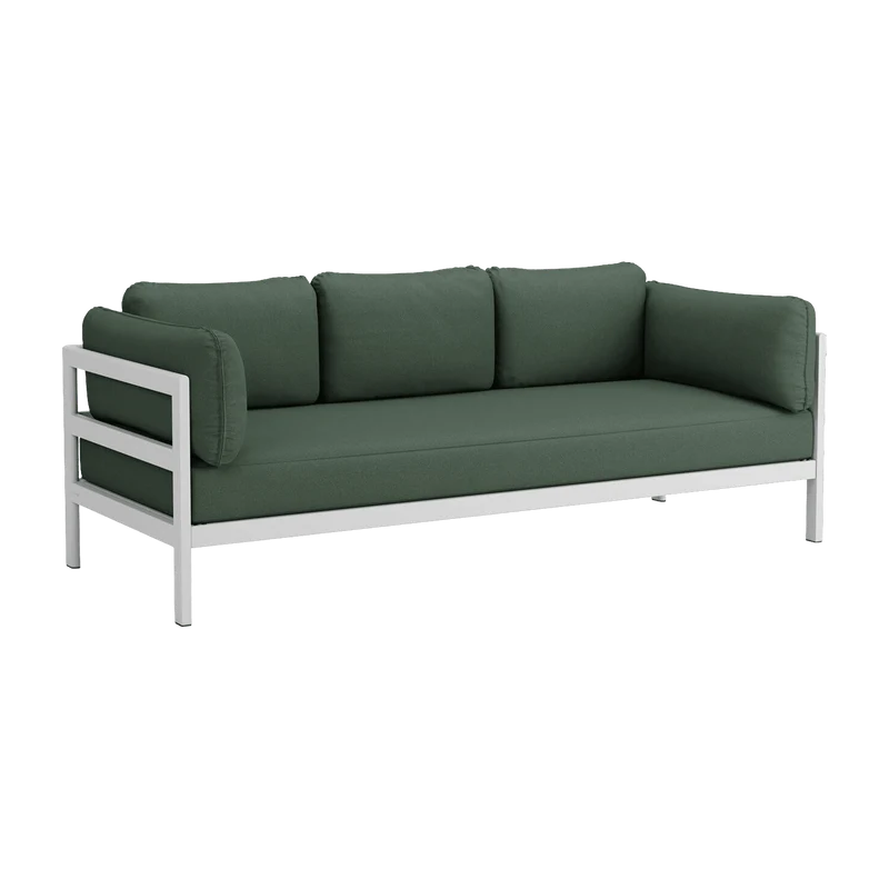 Canapé 3 places en métal gris austral et tissu vert Easy - Tiptoe