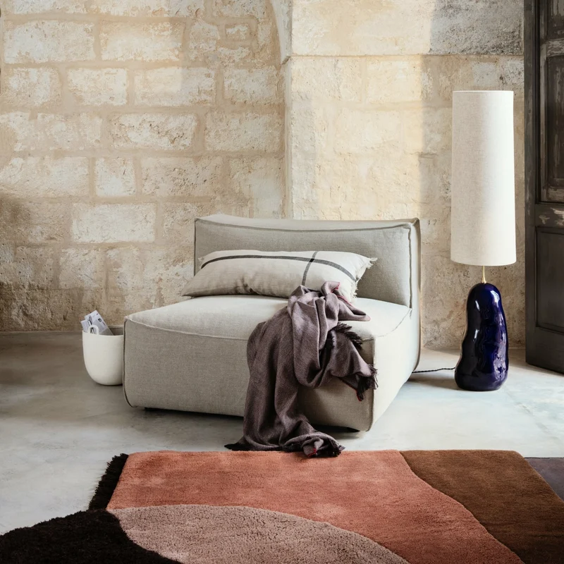 Coussin rectangulaire en lin et coton camel 90 x 40 cm Calm - Ferm Living