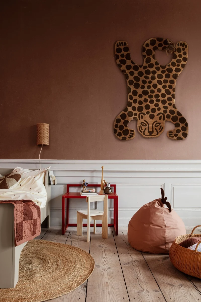 Pouf poire en coton biologique rose Pear Bean Bag - Ferm Living