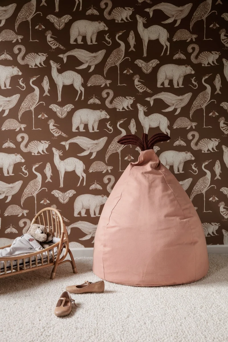 Pouf poire en coton biologique rose Pear Bean Bag - Ferm Living