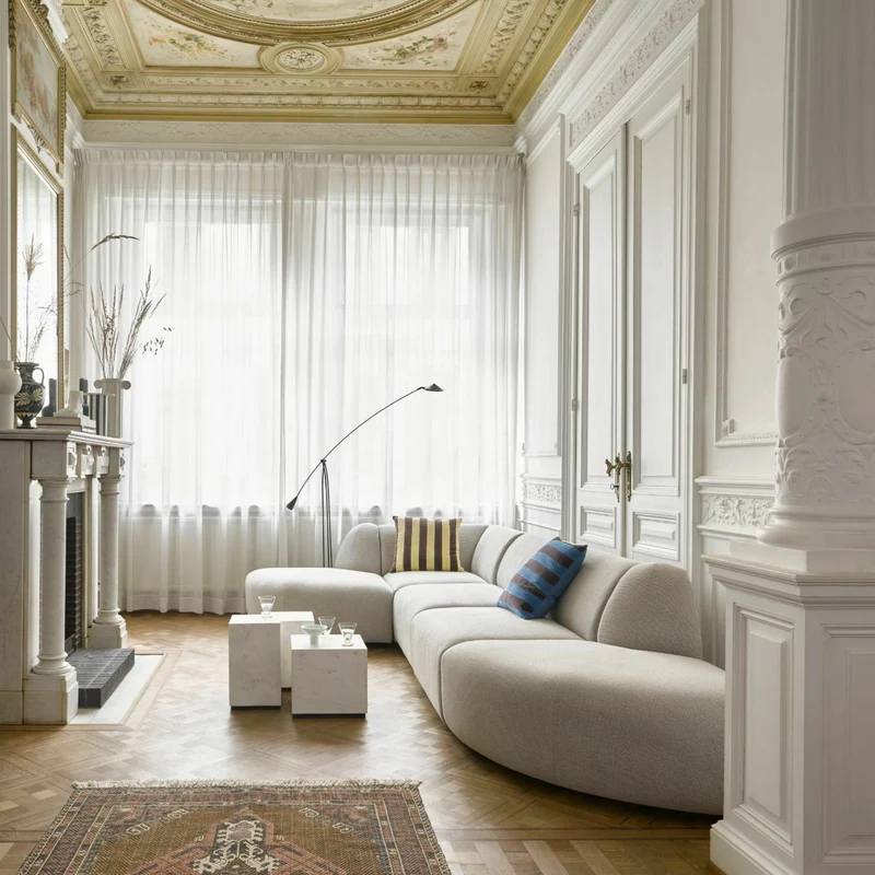 Module d'angle gauche en velours brique Jax - Hkliving