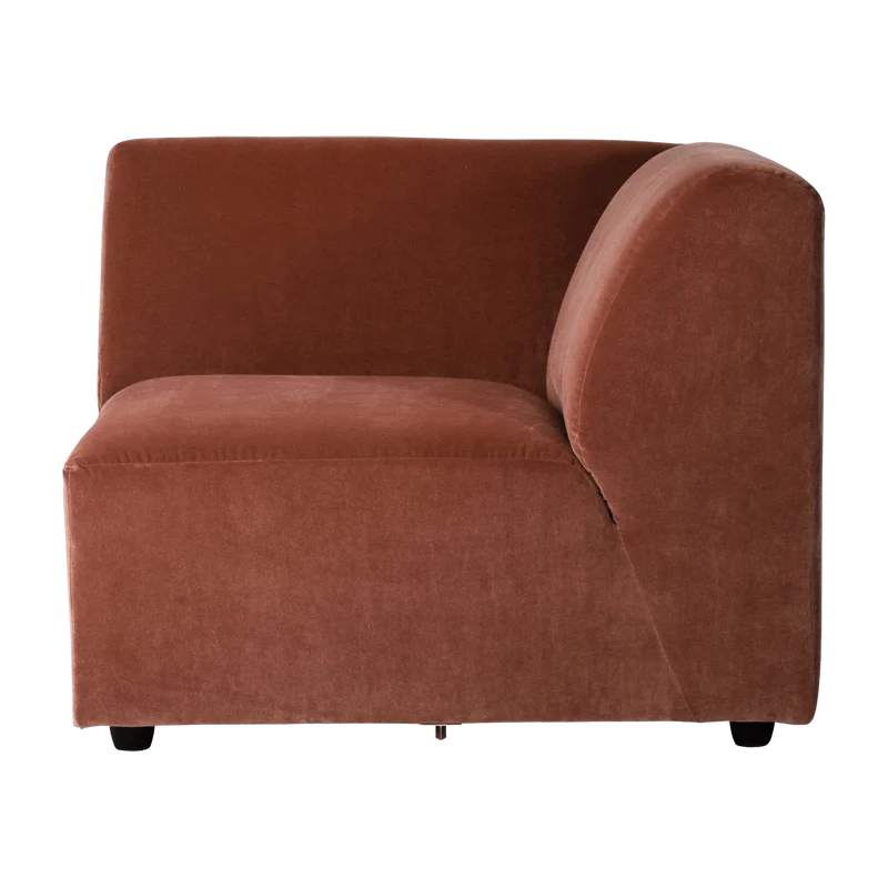 Module d'angle droit en velours brique Jax - Hkliving