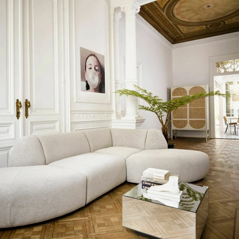 Module d'angle droit en velours brique Jax - Hkliving