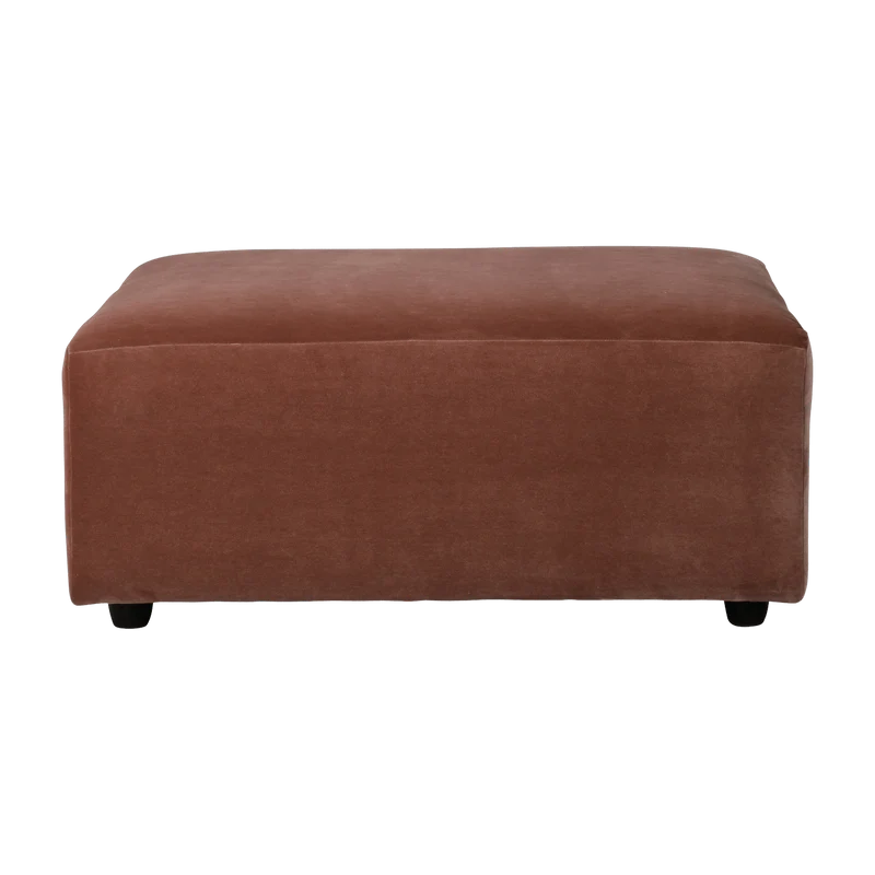 Repose-pieds en velours brique L Jax - Hkliving