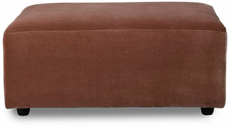 Repose-pieds en velours brique L Jax - Hkliving