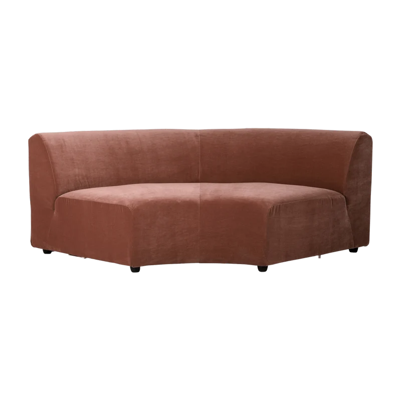 Module d'angle arrondi en velours brique Jax - Hkliving