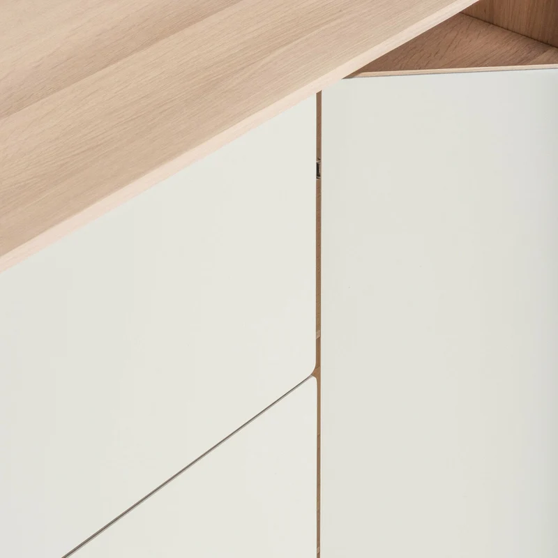 Meuble TV en chêne blanchi huilé et linoléum gris 45 x 200 cm Fina - Gazzda