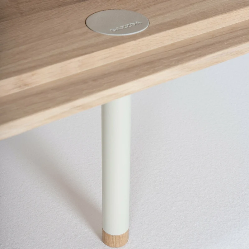 Meuble TV en chêne blanchi huilé et linoléum gris 45 x 200 cm Fina - Gazzda