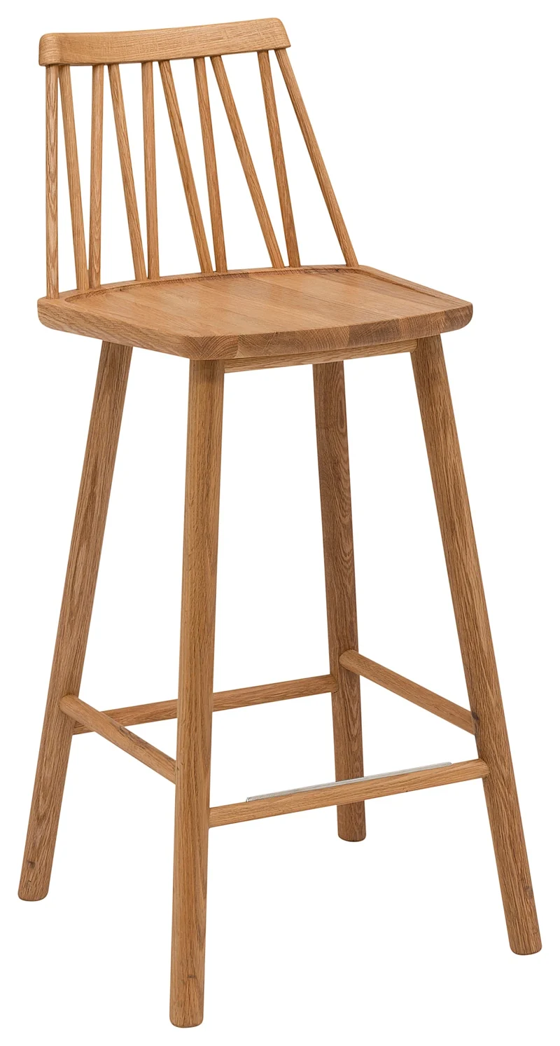 Chaise de bar en chêne huilé 63 cm ZigZag - Hans K