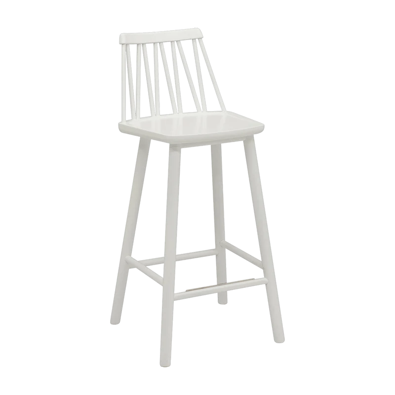 Chaise de bar en bouleau blanc 63 cm ZigZag - Hans K
