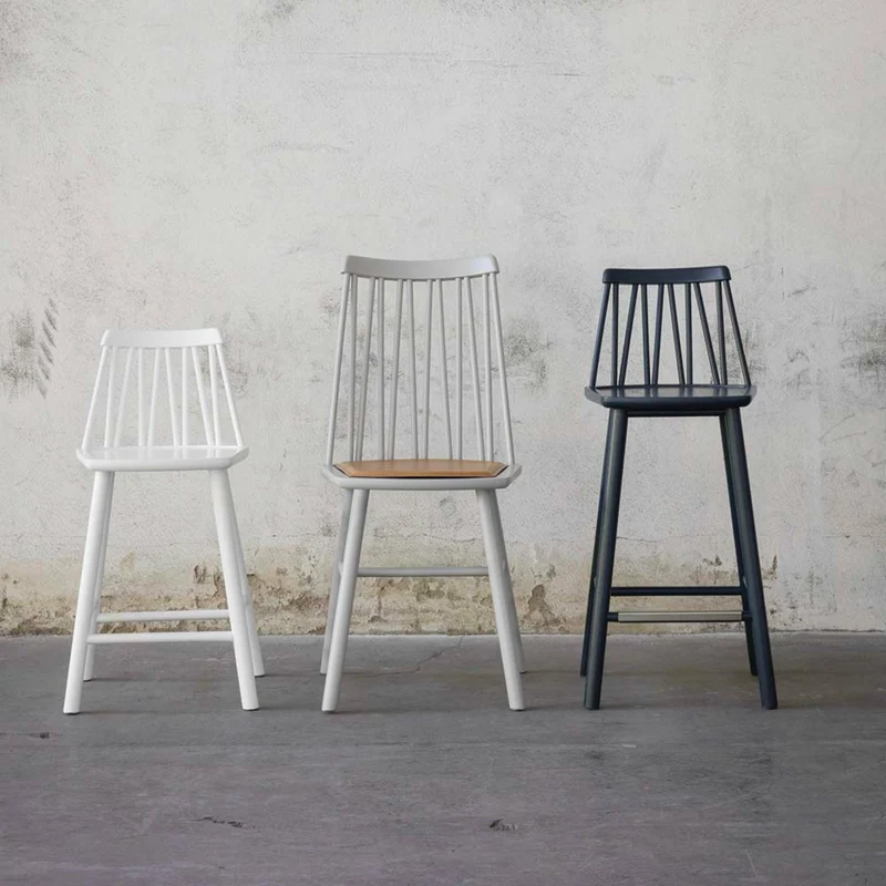 Chaise de bar en bouleau blanc 63 cm ZigZag - Hans K