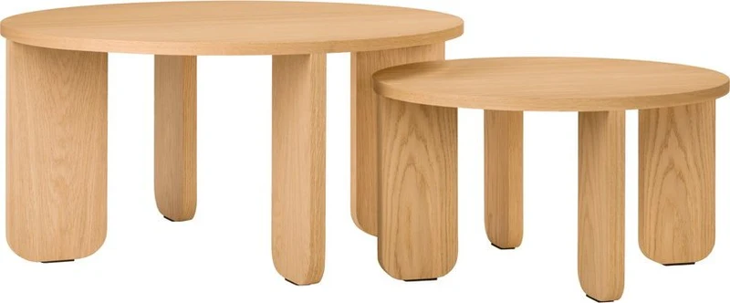 Table basse ronde en chêne naturel 75x37cm L Kuvu - noo.ma
