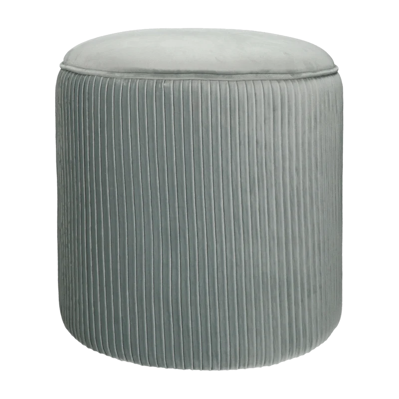 Pouf en velours gris Mucha - Pomax