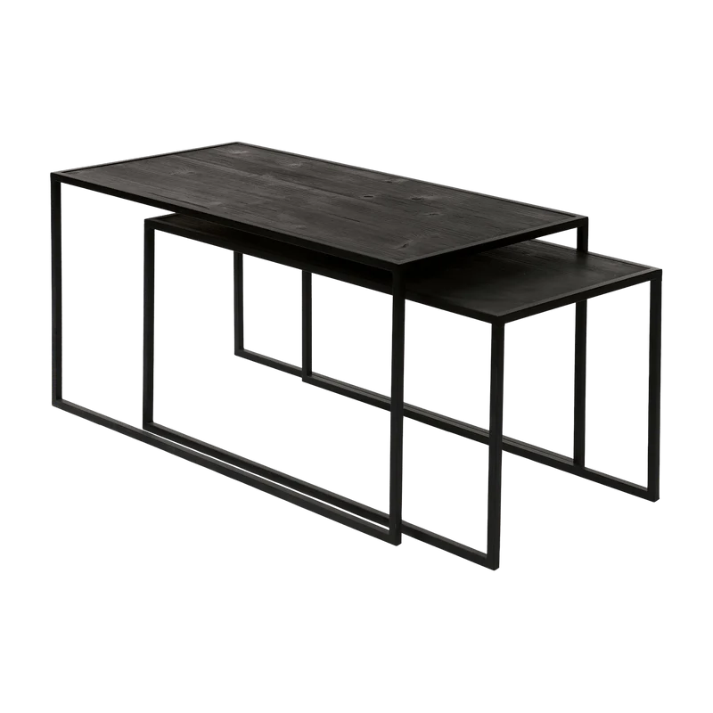 2 tables basses noires Eszential - Pomax