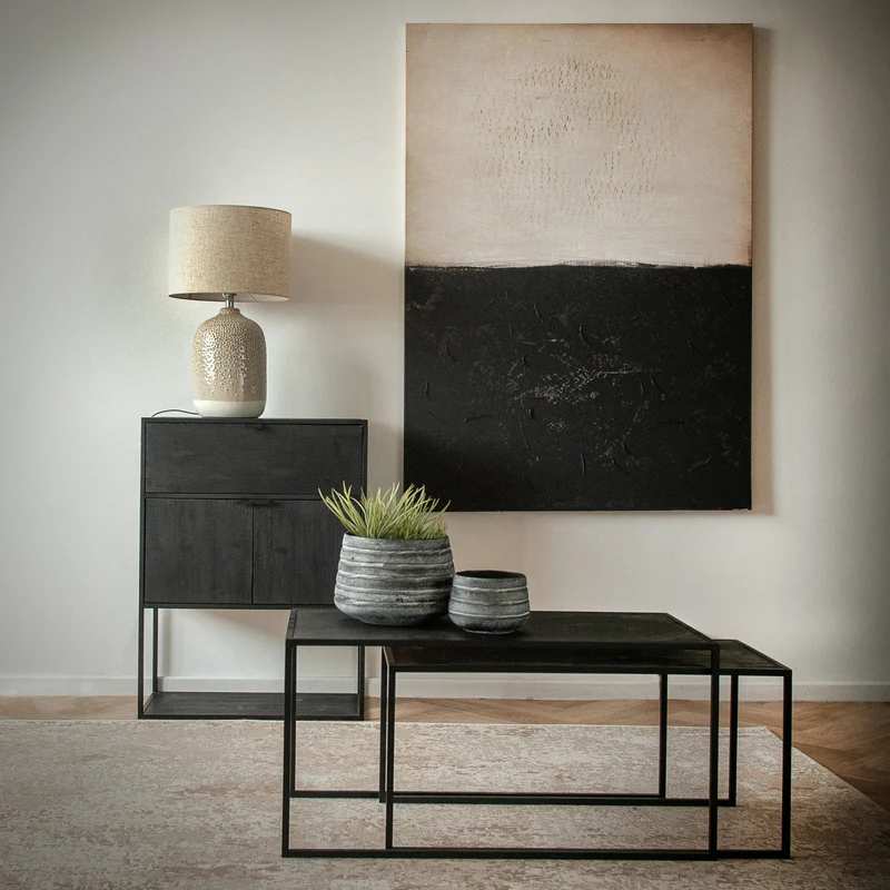 2 tables basses noires Eszential - Pomax
