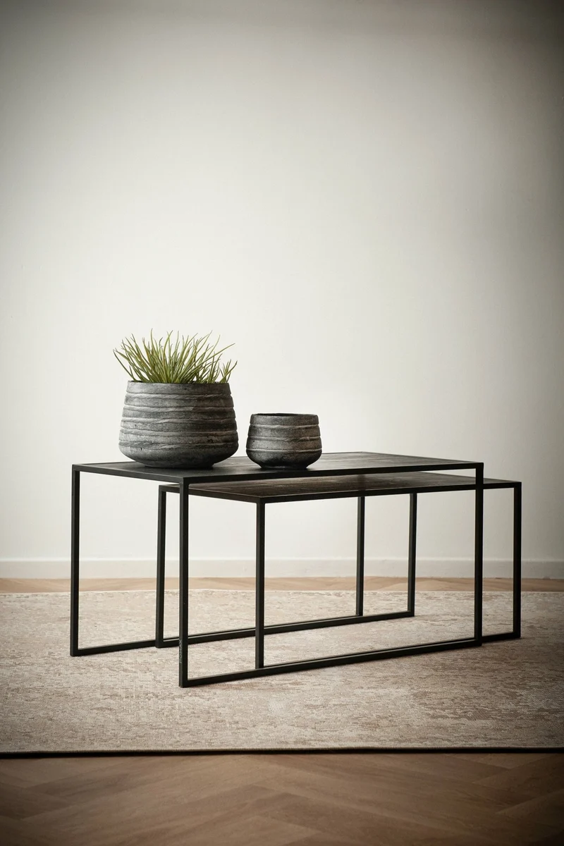 2 tables basses noires Eszential - Pomax