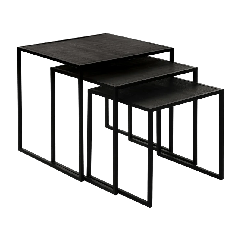 3 tables d'appoint noires Eszential - Pomax