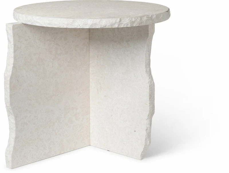 Table sculpturale minérale en marbre blanc 52 x 50 cm Bianco Curia - Ferm Living